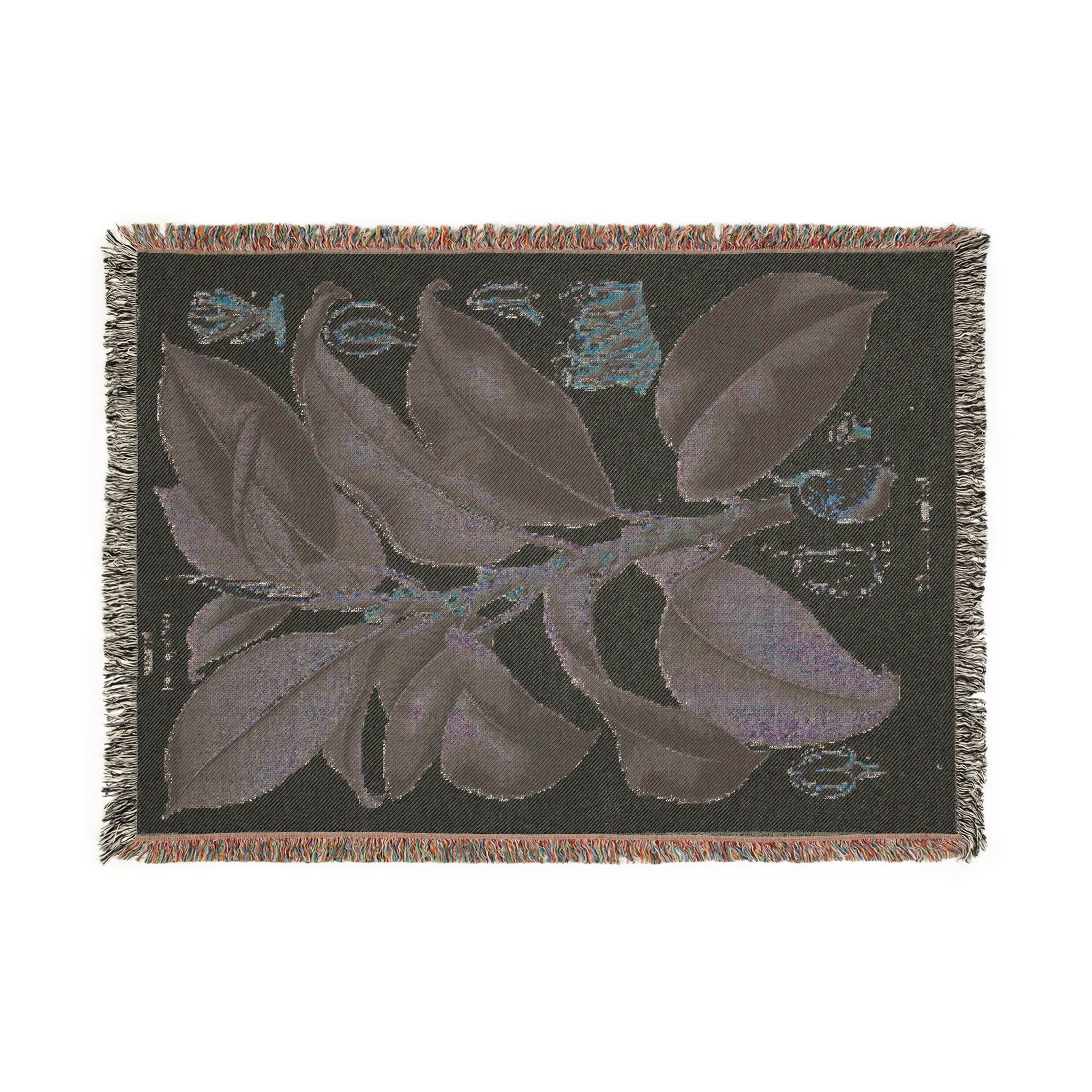 Rubber Fig Botanical Woven Blanket - Image 2