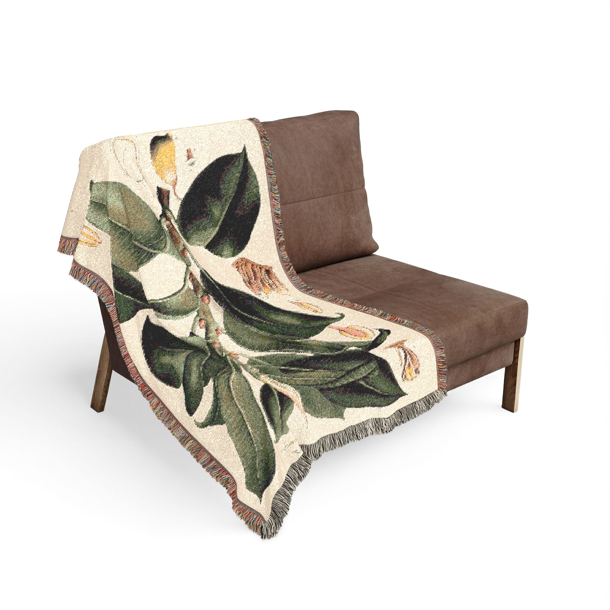 Rubber Fig Botanical Woven Blanket